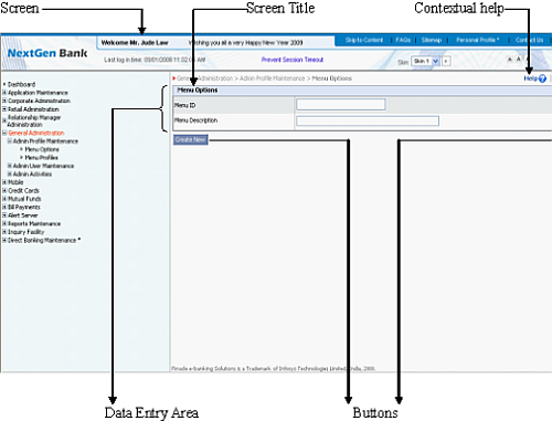 Standard Screen Layout